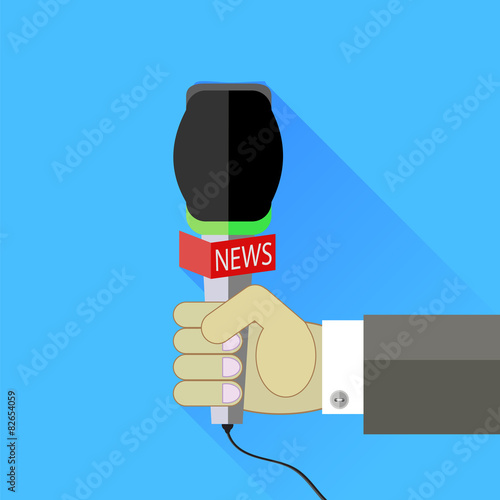 Reporter Holding a Microphone