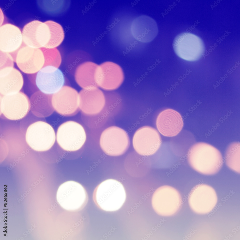 Obraz premium blue christmas background with bokeh lights