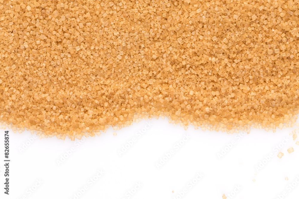 Crystals cane sugar isolated on white Crystals cane sugar isolated on white