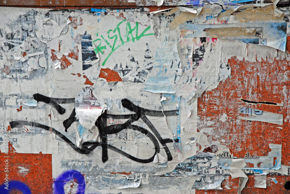 Fototapeta premium Porysowana reklama