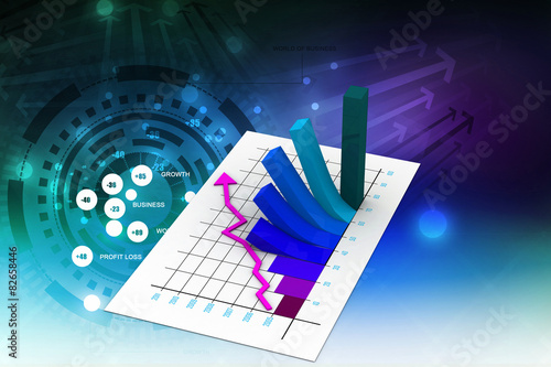 business graph with chart