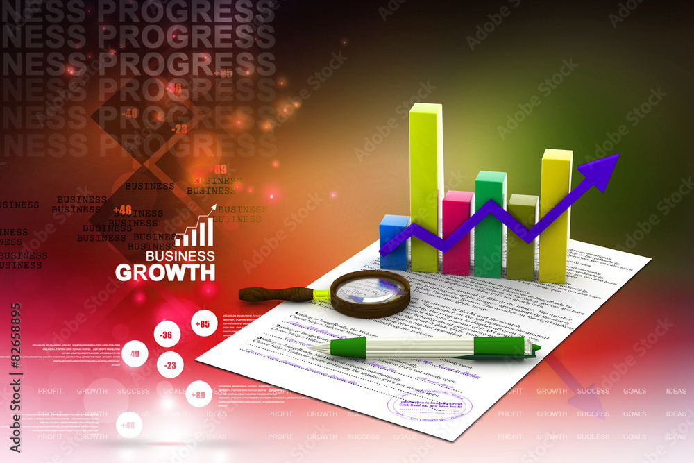 Fototapeta premium Business graph with report