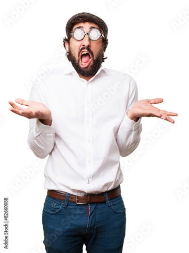 Tapety artystyczne crazy fool man doubting