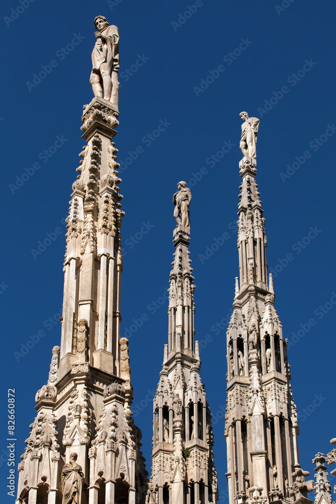 Marble spires of the Milan Cathedral