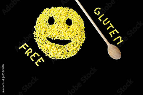 gluten free pasta on a black background