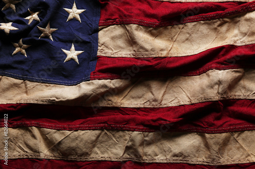 Old American flag background for Memorial Day or 4th of July photo