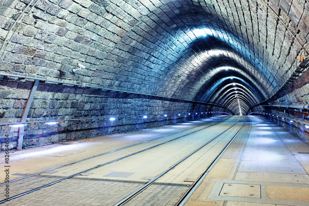 Fototapeta Tunel kolejowy i tramwajowy