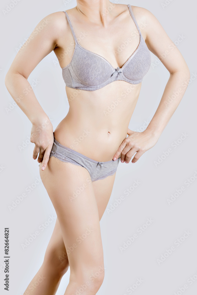 Fit woman posing in underwear