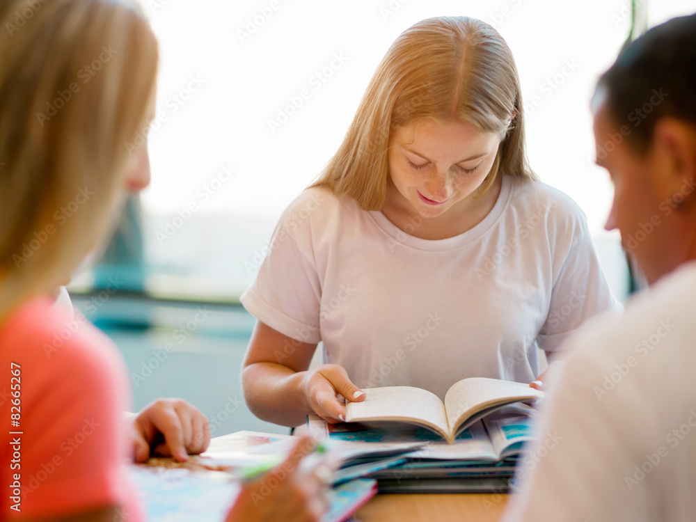 Teenage girl with books Teenage girl with books
