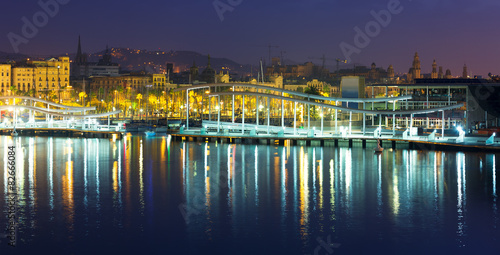  Port Vell during night. Barcelona  Spain