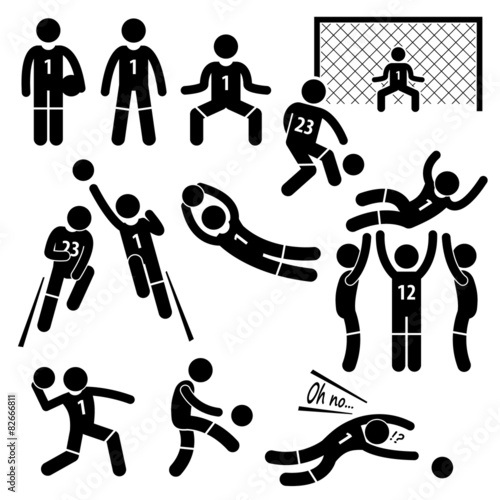 Goalkeeper Actions Football Soccer Cliparts