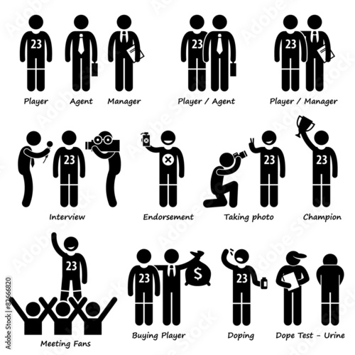 Sportsman Sport Player Management Cliparts