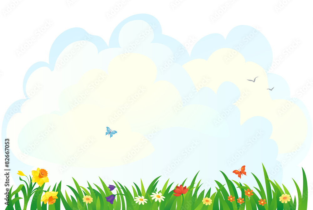 Obraz premium Spring grass background