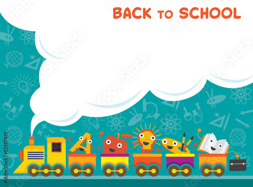 Train with Education Characters Back to School
