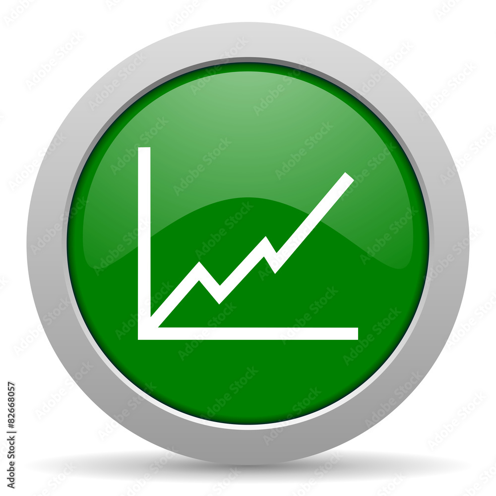 chart green glossy web icon chart green glossy web icon