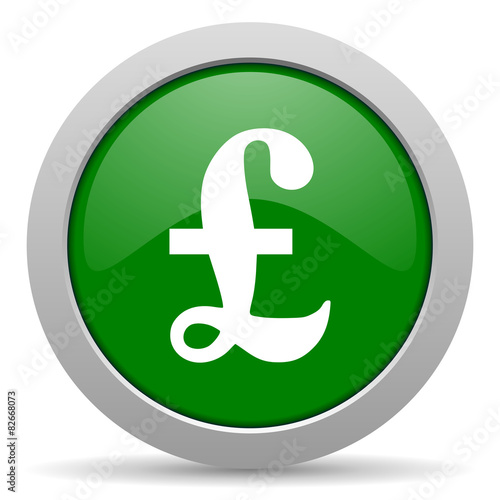 pound green glossy web icon