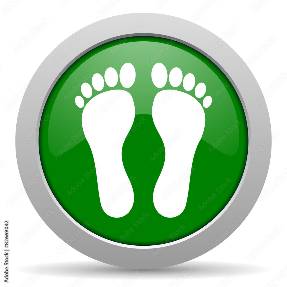 foot green glossy web icon foot green glossy web icon