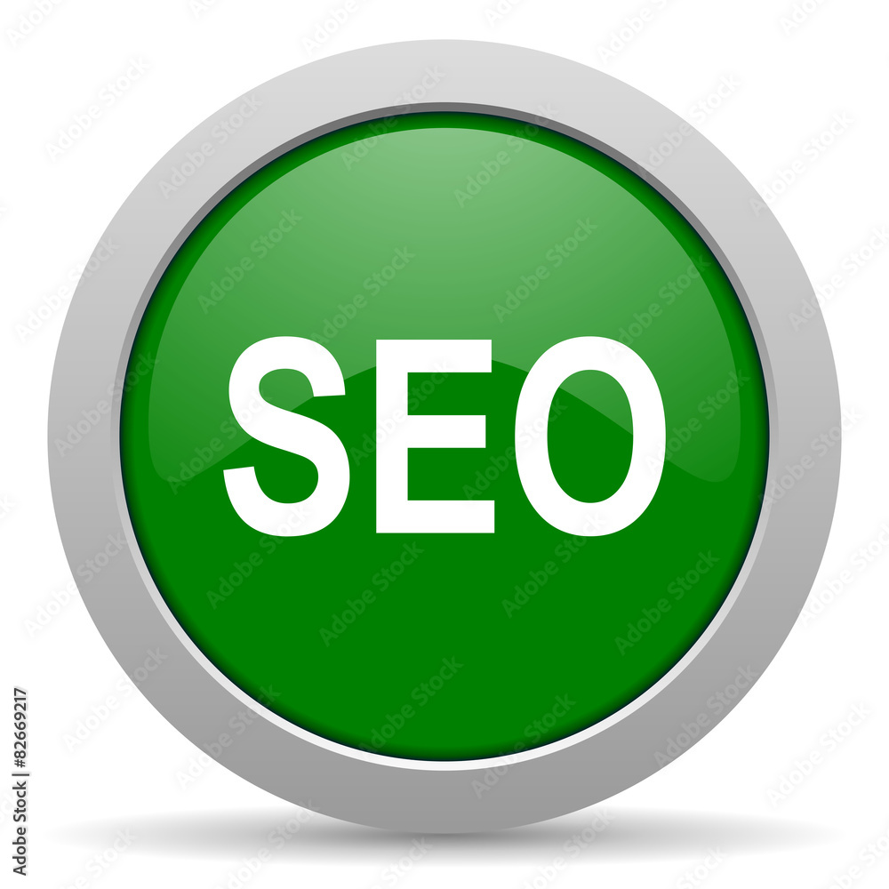 seo green glossy web icon