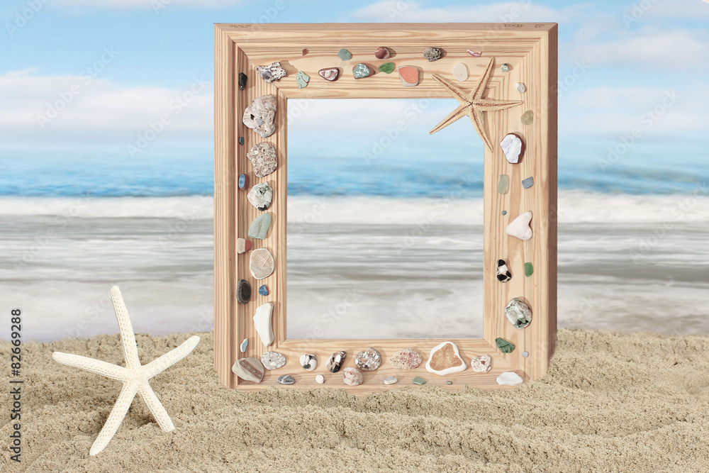 background of shell on the sand and frame background of shell on the sand and frame