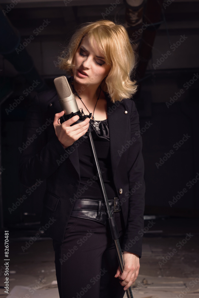 Rock star in a black Rock star in a black