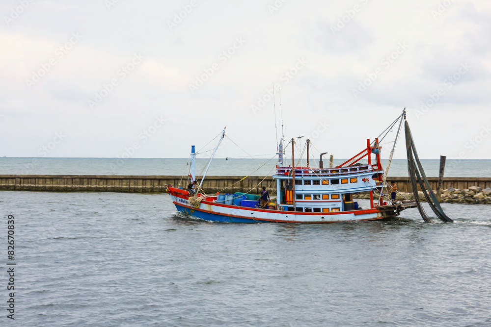 Colourful fisherman boat 