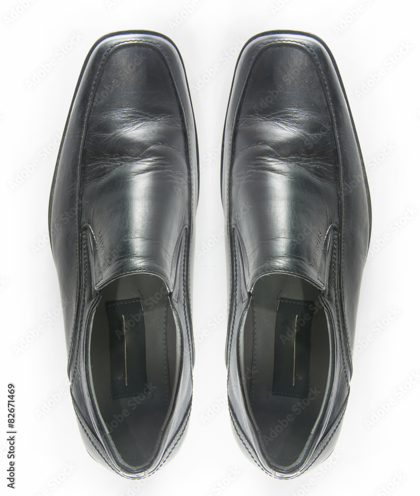 Black man leather shoe on white background. Black man leather shoe on white background.
