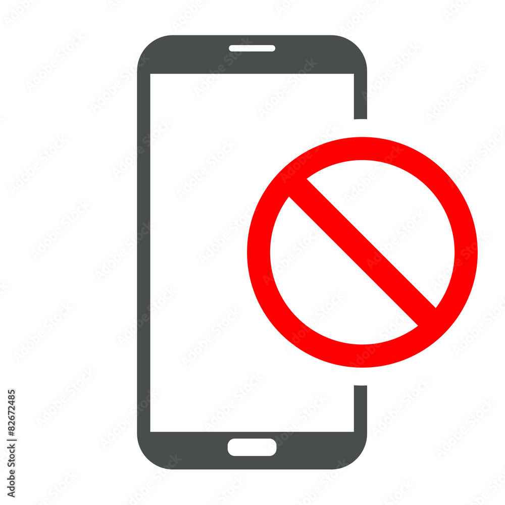 Icono smartphone prohibido gris Icono smartphone prohibido gris