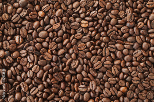 Roasted coffee beans, background texture 
