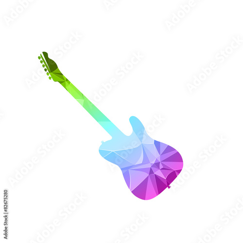 Guitar triangles color concept, easy editable