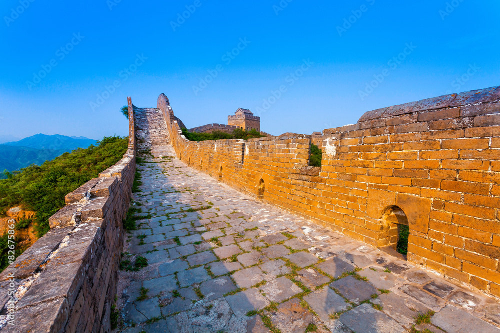 great wall the landmark of china and  beijing