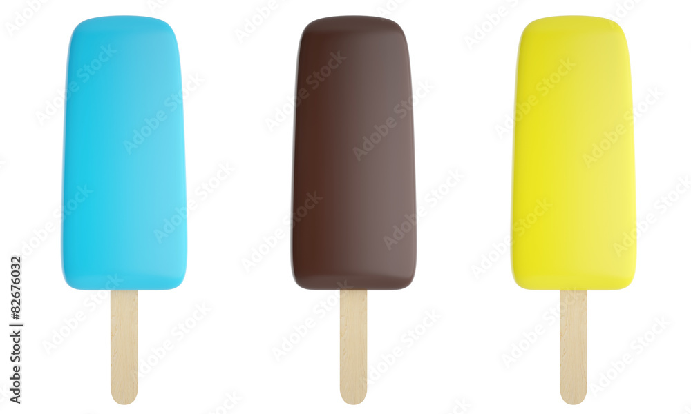 Set of colorful ice cream isolated on white background Set of colorful ice cream isolated on white background