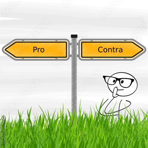pro,contra,schild,hinweis