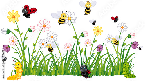 Buntes Getümmel auf der Blumenwiese