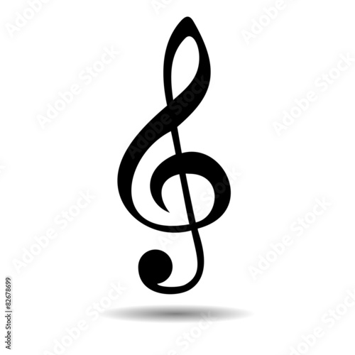 Treble Clef Black - illustration