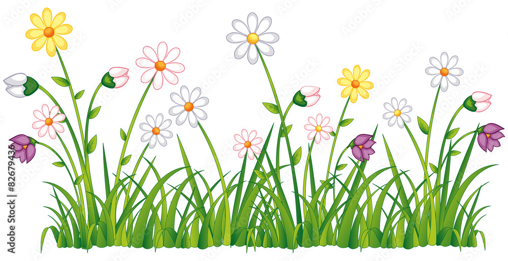 Naklejka premium Buntes Blumenfeld