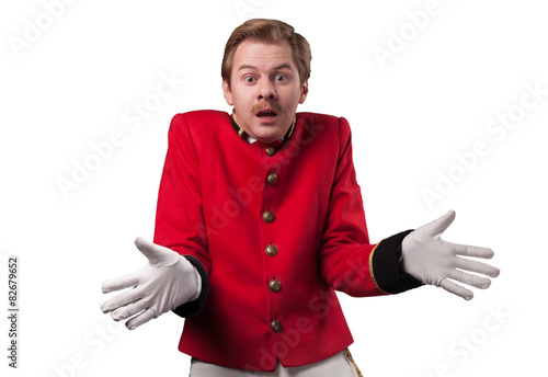 Portrait of  surprised concierge (porter)