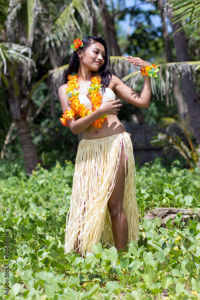 Naklejka premium hawaii hula dancer