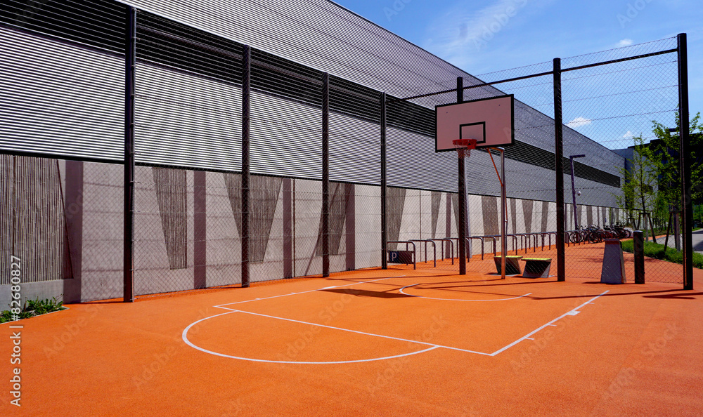 Naklejka premium Basketball court sport outdoor public