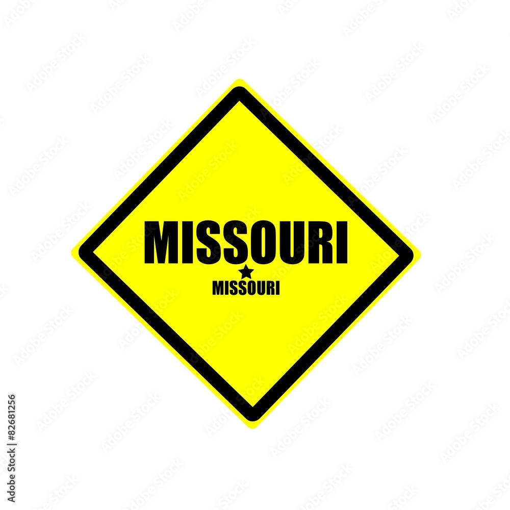 Missouri black stamp text on yellow background Missouri black stamp text on yellow background