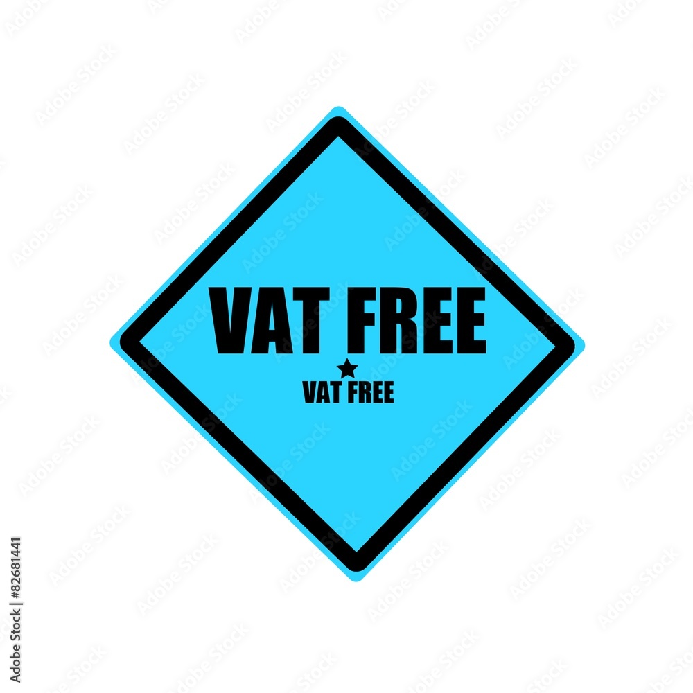 Vat free black stamp text on blue background Vat free black stamp text on blue background