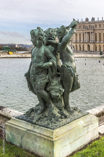 Sculptures in the famous Versailles Palace Park. 