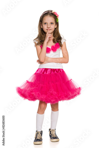 Cute fashion little girl imagines