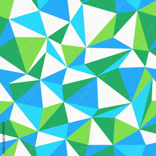 Triangle seamless pattern. Green and Blue color themed