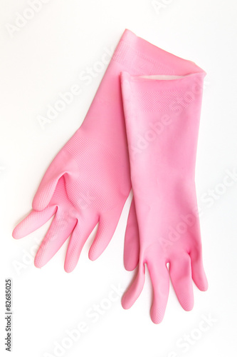 Pinke Plastikhandschuhe