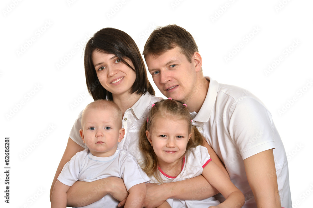 Cute happy family