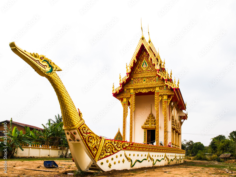 Fototapeta premium Suphannahong buddhist church in Wat BanWangYaw, Mahasarakham, Th