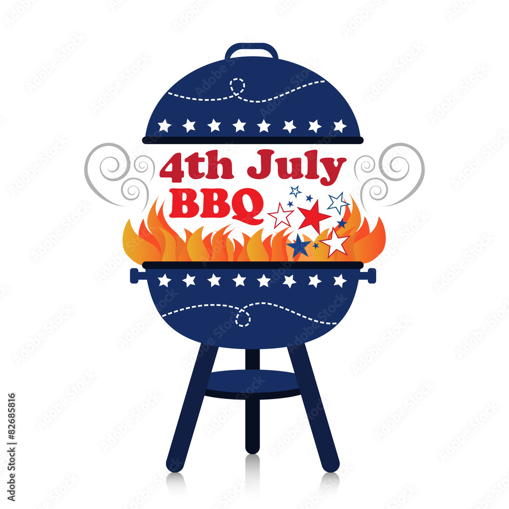 4th July American Independence Day BBQ. vector de Stock | Adobe Stock