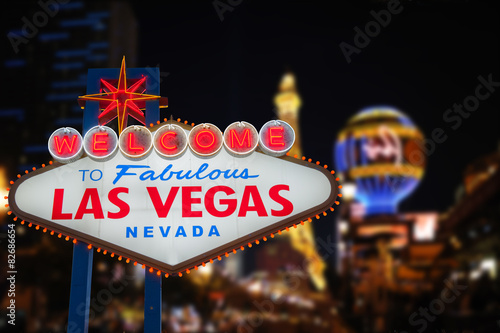 Obraz Witamy w fantastycznym neonowym znaku Las Vegas
