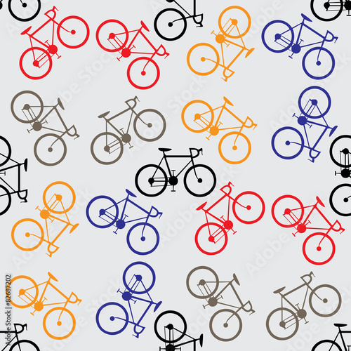 Seamless pattern colorful bicycles