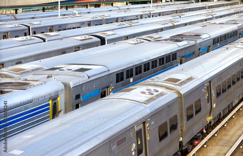 Fototapeta premium Trains in Hudson Yards, New York City 